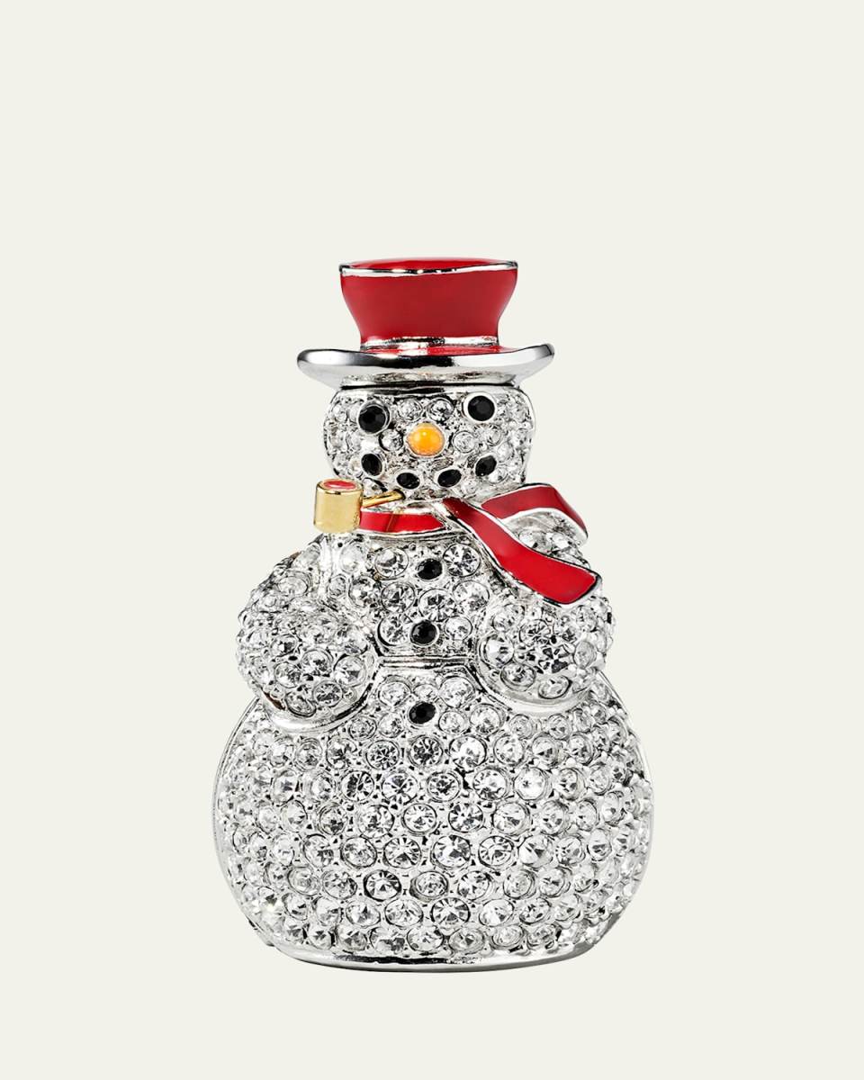 Limited-Edition Collectible Snowman Perfume Compact - Beautiful